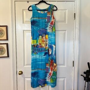 Vintage 90s Sea Suns Sleeveless Maxi Dress Women's XS Made in USA Summer Coastal